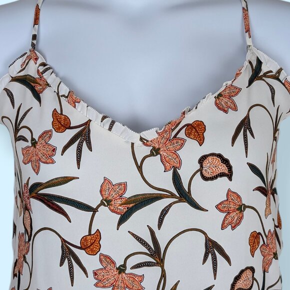 LOFT White Floral Flowy Lined Tank Top - Picture 3 of 7